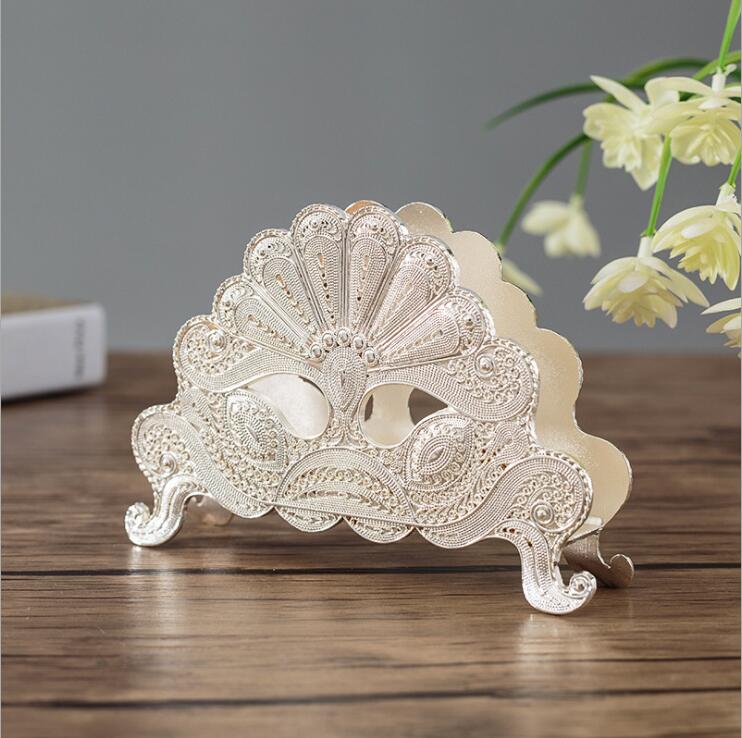 Mode tissue sets tissue rack servet houder tissue box zilver/vergulde papieren handdoek buis tissue stand ZJJ001: S6