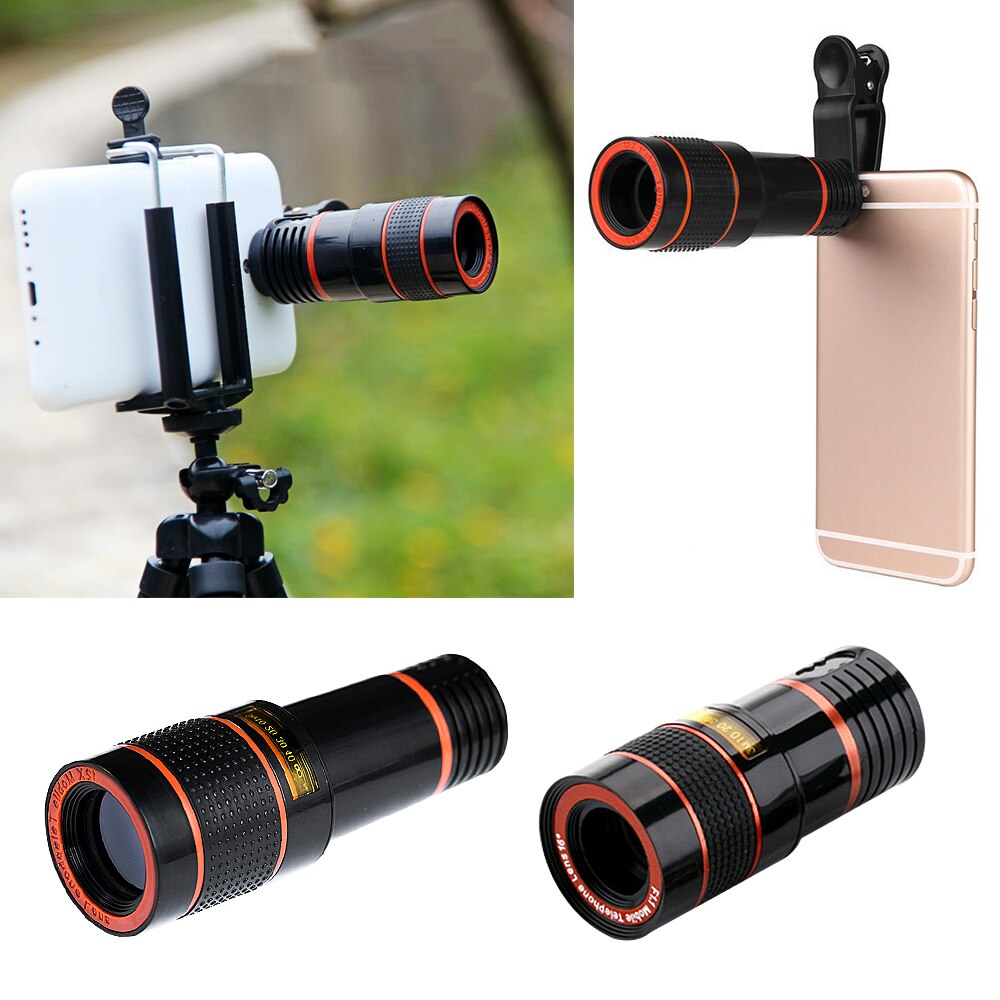Phone Lens Camera Kits Mobile Phone Lenses with Clip 8x 12X for iPhone 11 Pro Max For Samsung A51 All Cell Phones Smartphone