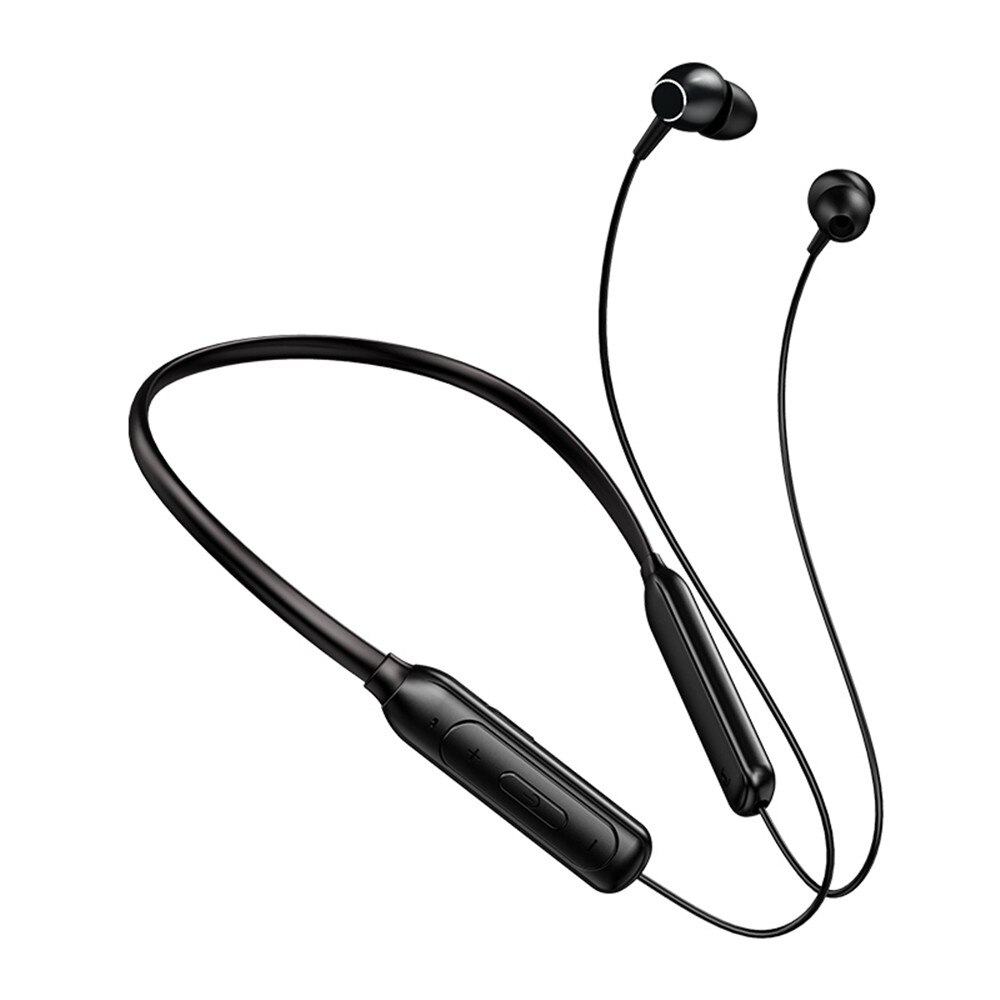 Magnetic Attraction Bluetooth Stereo Bass Earphone Handsfree Car Kit Support TF card Playing Wireless Music Receiver with MIC: black
