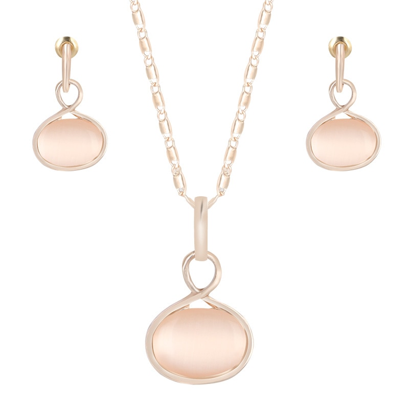 CSHOU22 joyería nupcial conjunto desenfadada de aleación de meteorito colgante incrustado collar pendiente