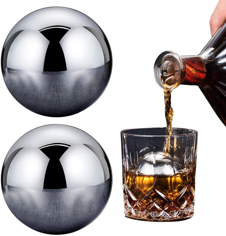 1Pc Rvs Ice Cube Cooling Ballen Herbruikbare Metalen Ijsblokjes 304 Staal Bal Voor Whisky Wijn