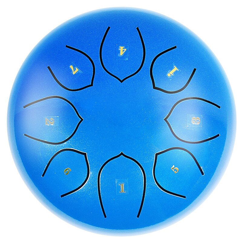 Ätherische trommel , 6 zoll, 8- ton-handpan, tanktrommel, musiktrommeln, perkussionsinstrument, mini-trommeln, instrument, zungentamburin: Blau