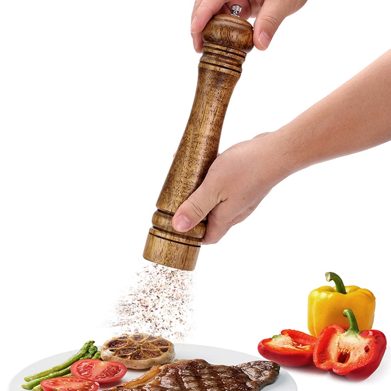 Salz und Pfeffer Mühle, Holz Pfeffer Schüttler mit Stark Einstellbare Keramik Grinder mit ersatz Keramik Rotor-küche zubehör