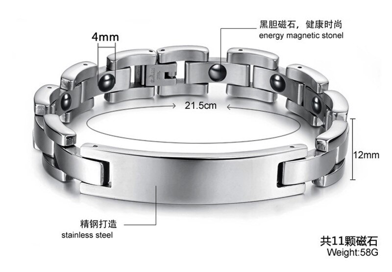 Zorcvens Mode Gezondheidszorg Armband Titanium Stalen Mannelijke Armband