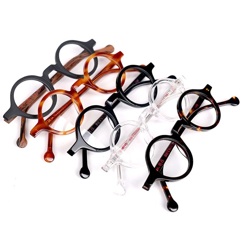 Acetate Vintage Small Round Glasses Men Eyeglasses Frame Women Optical Prescription Spectacle Clear Eyewear
