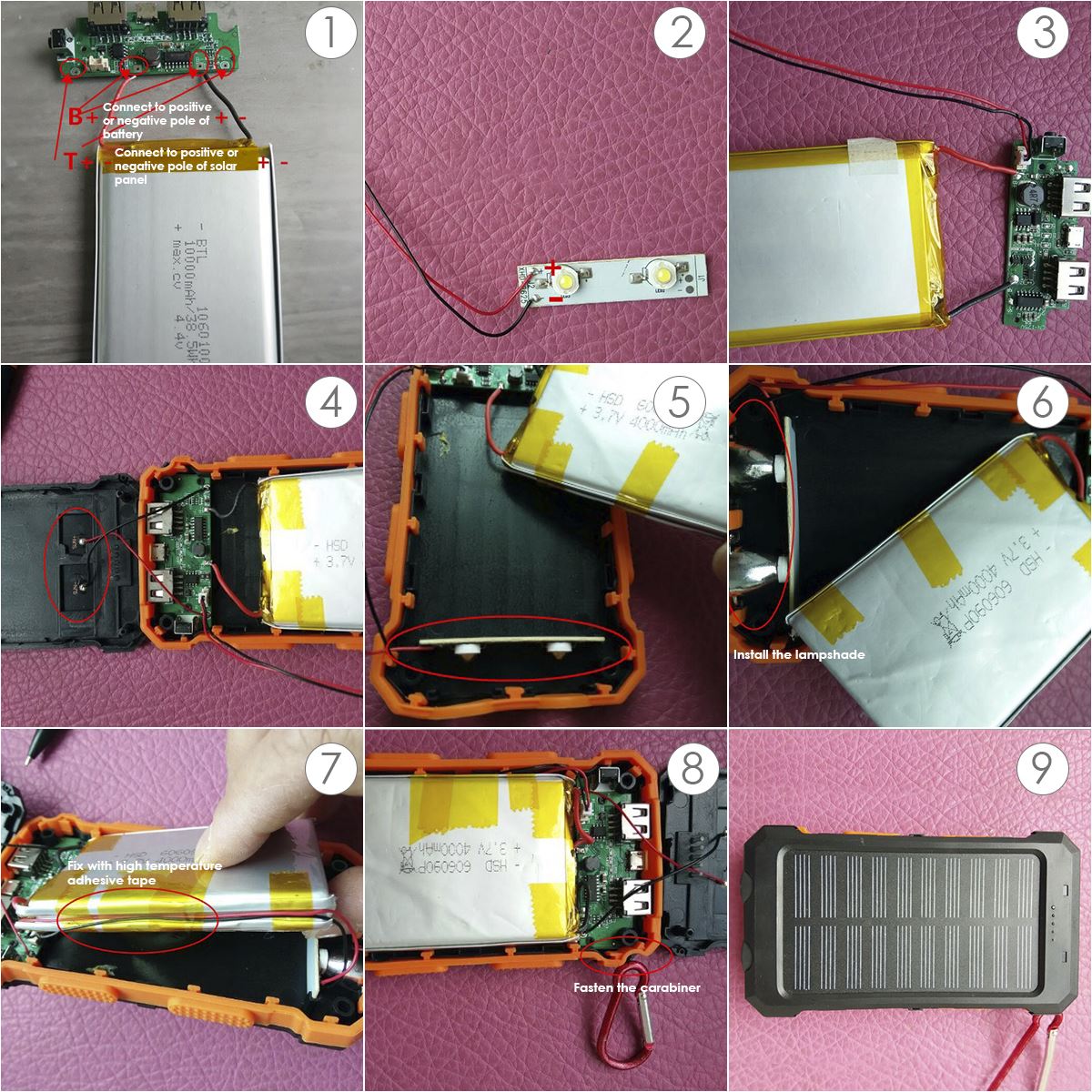 Without Battery Fast Charge Solar Power Bank Case DIY Kit Outdoor Dual USB Mobile Waterproof Power Bank Cases With Compass
