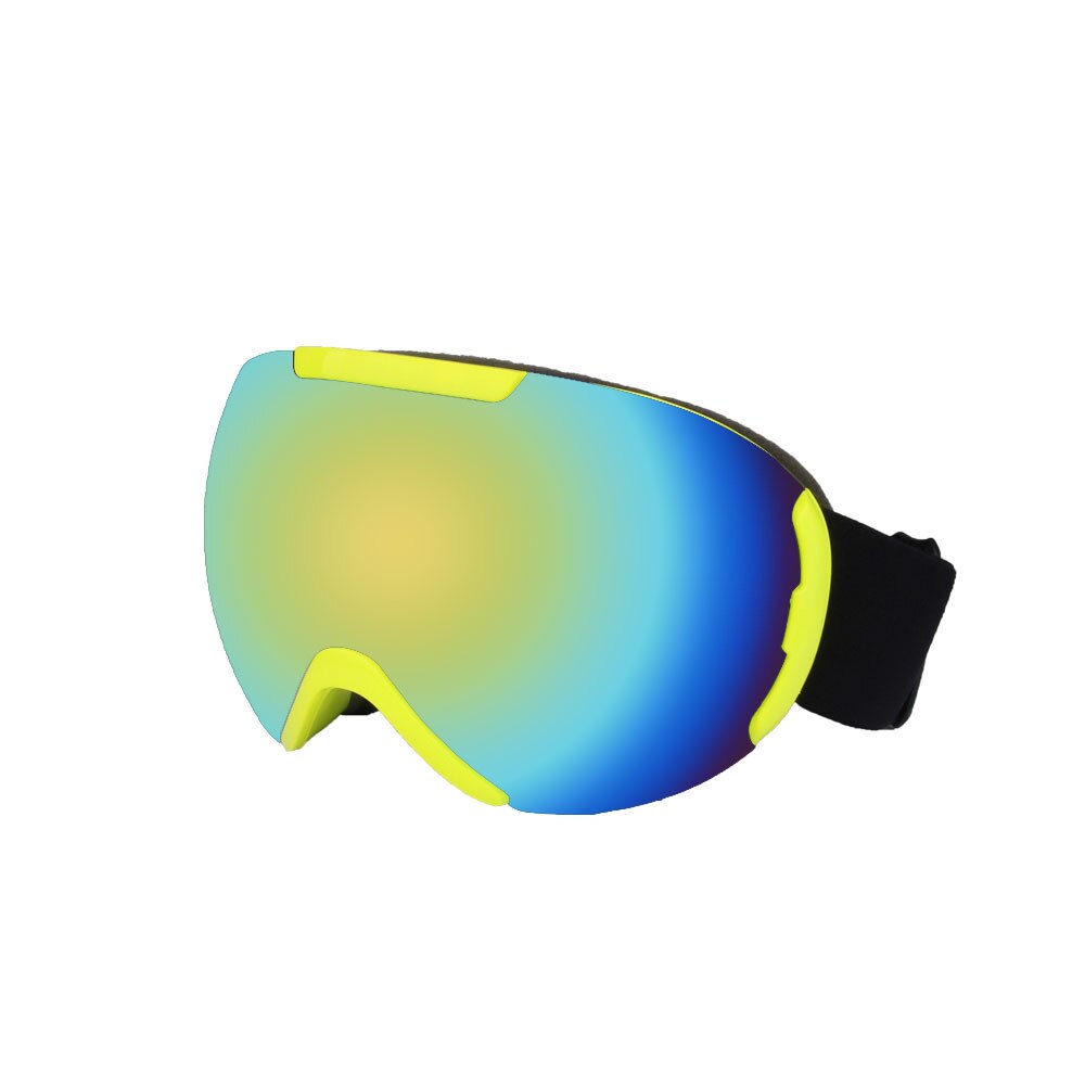 Style Ski Goggles Large Spherical Double Layer Anti-fog Ski Mountain Climbing Eye Protection Glasses Men and Women-Ski Equip: Fluorescein Green