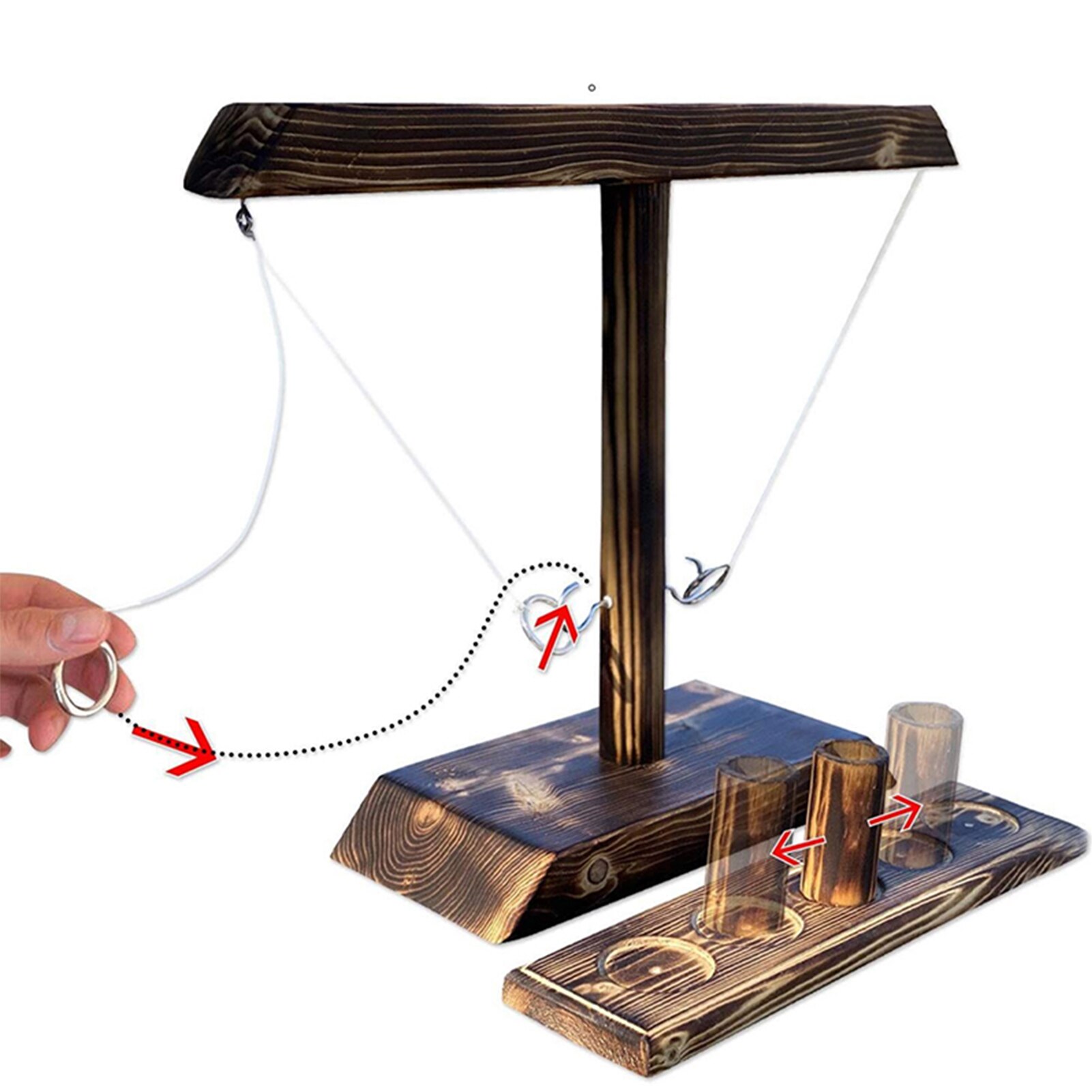 Ring Toss Games Hook Games for Adults Handmade Wooden Ring Tossing Throwing Games for Party Drinking Interactive Activity