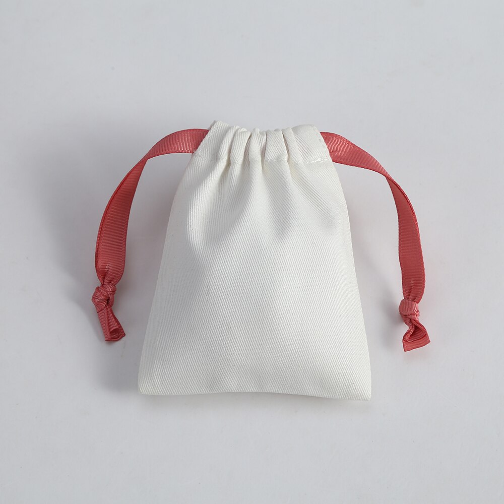 20Pcs Sieraden Verpakking Wedding Favor Tassen Kleine Katoenen Canvas Tassen Mini Tasje Ketting Oorbel Pouch: white / 8x10cm