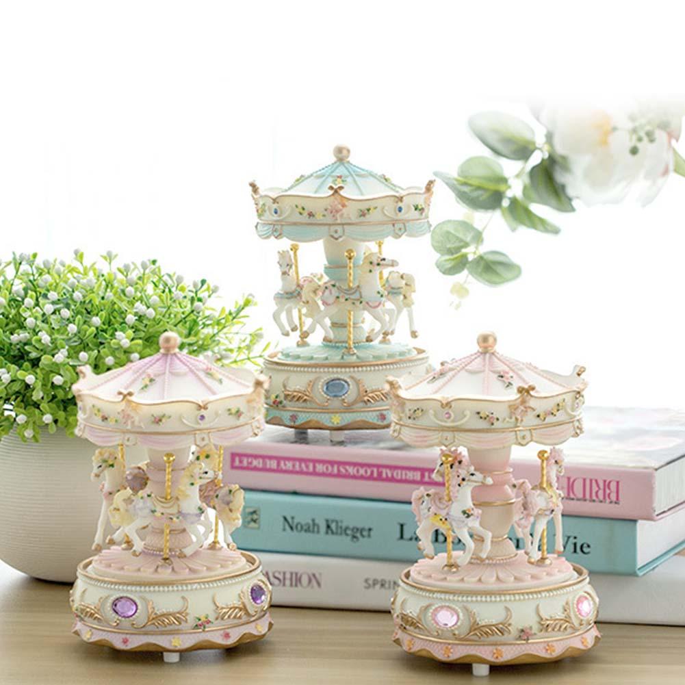 Caja de música carrusel luz LED Merry Go ronda niños niñas cumpleaños navidad niños juguete vacaciones boda decoración uso