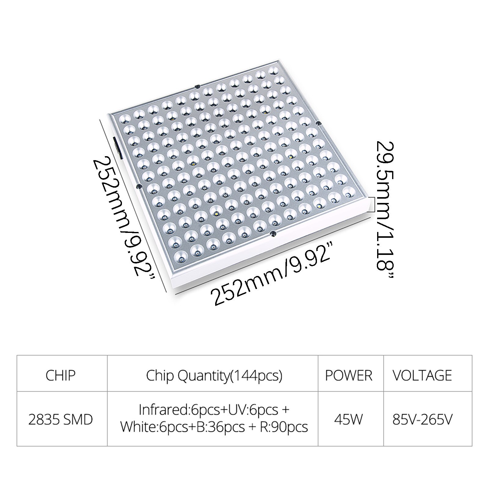 Indoor Plant Grow Stimulating Light Hanging Lamp Warmer Artificial Sunlight infrared ultraviolet white blue radiation light