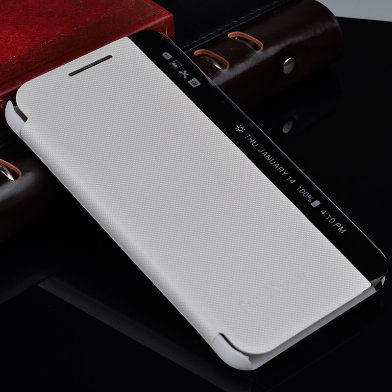 Para funda con alimentación LG X K220 K210 LS755 K450 Funda de cuero con ventana de visión de sueño funda abatible para LG X Power K220ds fundas de teléfono XPower: White