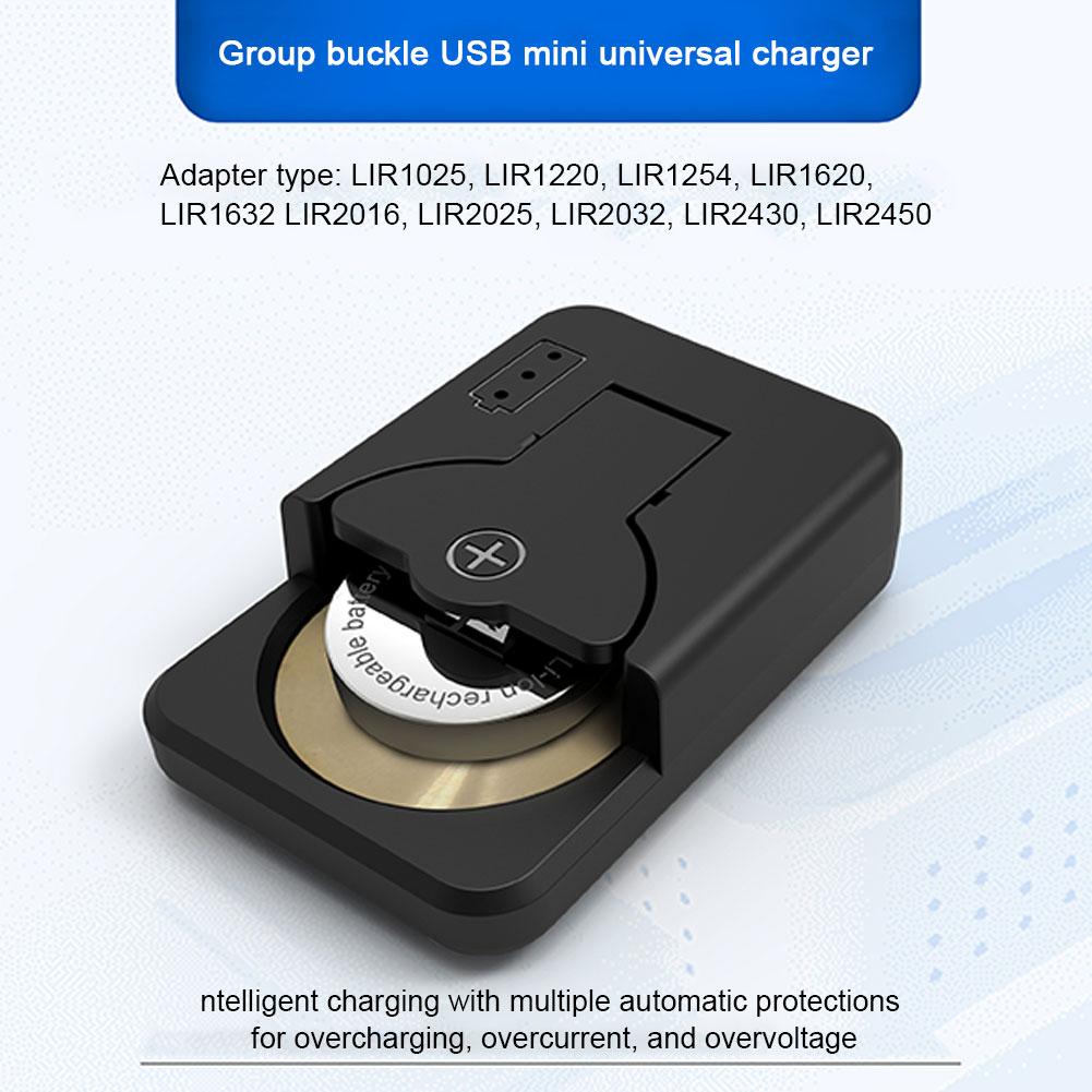 Cargador de batería de botón con indicador LED, cargador portátil Universal para accesorios LIR2016 LIR2025 LIR2032