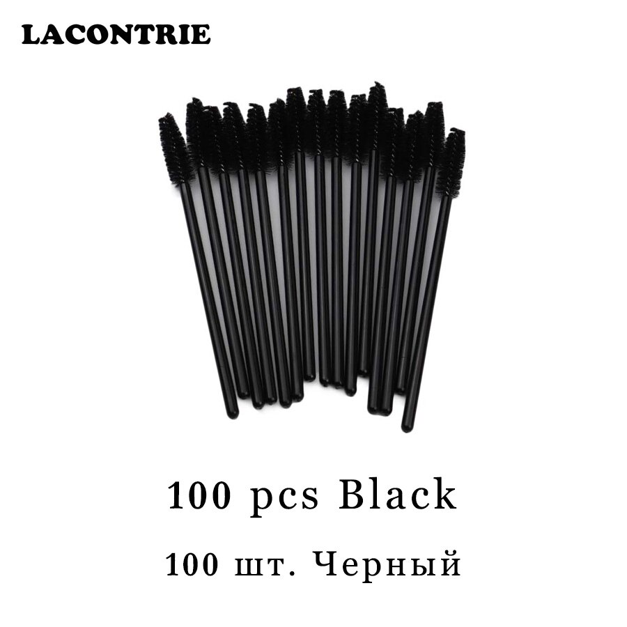 Wimpers Cosmetische Borstels Voor Wimper Extension Wenkbrauw Applicator 50/100 Pcs Individuele Wegwerp Lash Lash Lift Borstels: 100pcs Black