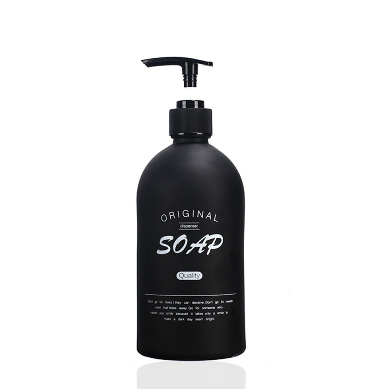 500ml nordisch Schwarz Glas Shampoo Flasche Seife Spender Schlecht Flüssigkeit Lotion Lagerung Krug Haushalts Nachfüllbare Lagerung Flaschen