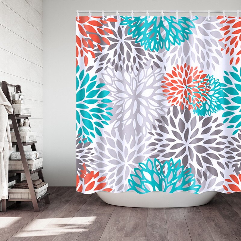 Feuille de plante tropicale Monstera Cactus rideau de douche rideau de salle de bain tissu imperméable Polyester résistant à la moisissure: H 180x180cm