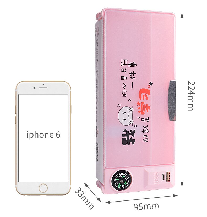 Multifunctional Pencil Case With Led Light And Usb Mini Fan Student Stationery Box Korean Pencil Case Boy And Girl