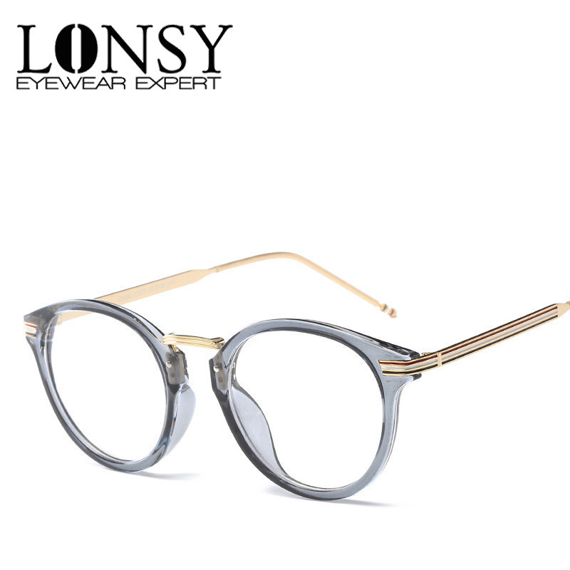 LONSY Round Myopia Optical Glasses Frame Women Brand Plain Clear Eyeglasses frame oculos De Grau LS-CJG008