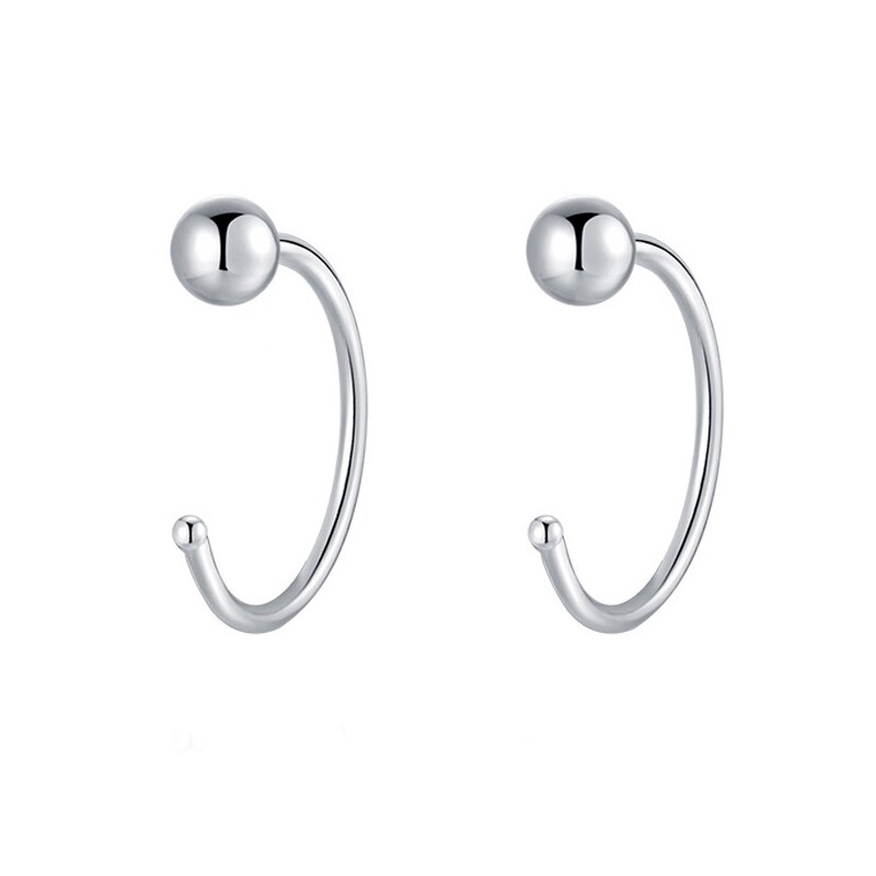 Brincos de argola geométricos assimétricos borboleta, cores prateadas, para mulheres, pequenos, abertos, aro, joias, piercing de orelha, meninas