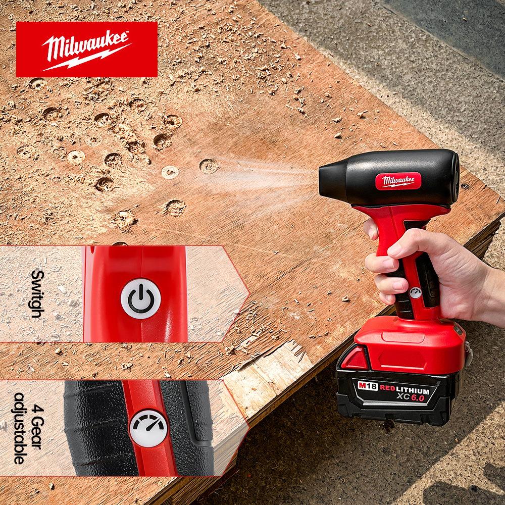 Milwaukee Brushless Electric Turbo Blowers Jet Fan 45M/S Violent 130000RPM Car Dryer Handheld Dust Blowing Tool For 18V Battery
