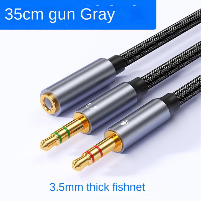 Headphone Splitter for Computer 3.5mm Female to 2 Dual 3.5mm Male Mic AUX Audio Y Splitter Cable Headset to PC Adapter 0.35M 1M: Red