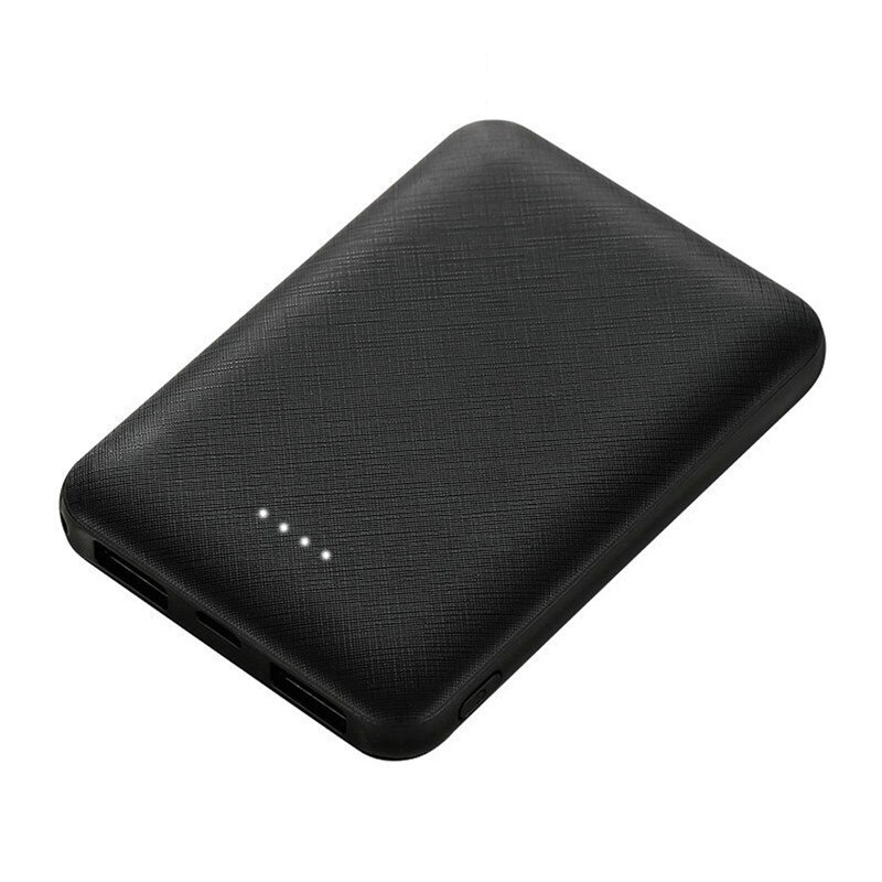 Ultra-Dunne Power Bank 8000Mah Led Externe Lader Batterij Poverbank Snelle Quick Charge Usb Powerbank Voor Iphone Xiaomi ipad Ipod: Black