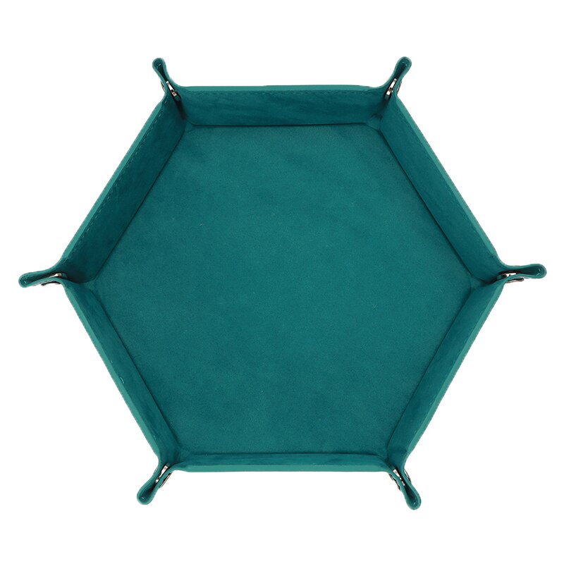 3 cores couro do plutônio dobrável bandeja de dados hexágono caixa de armazenamento de dados mesa placa de jogos caixa de armazenamento de dados clube barra: Céu Azul