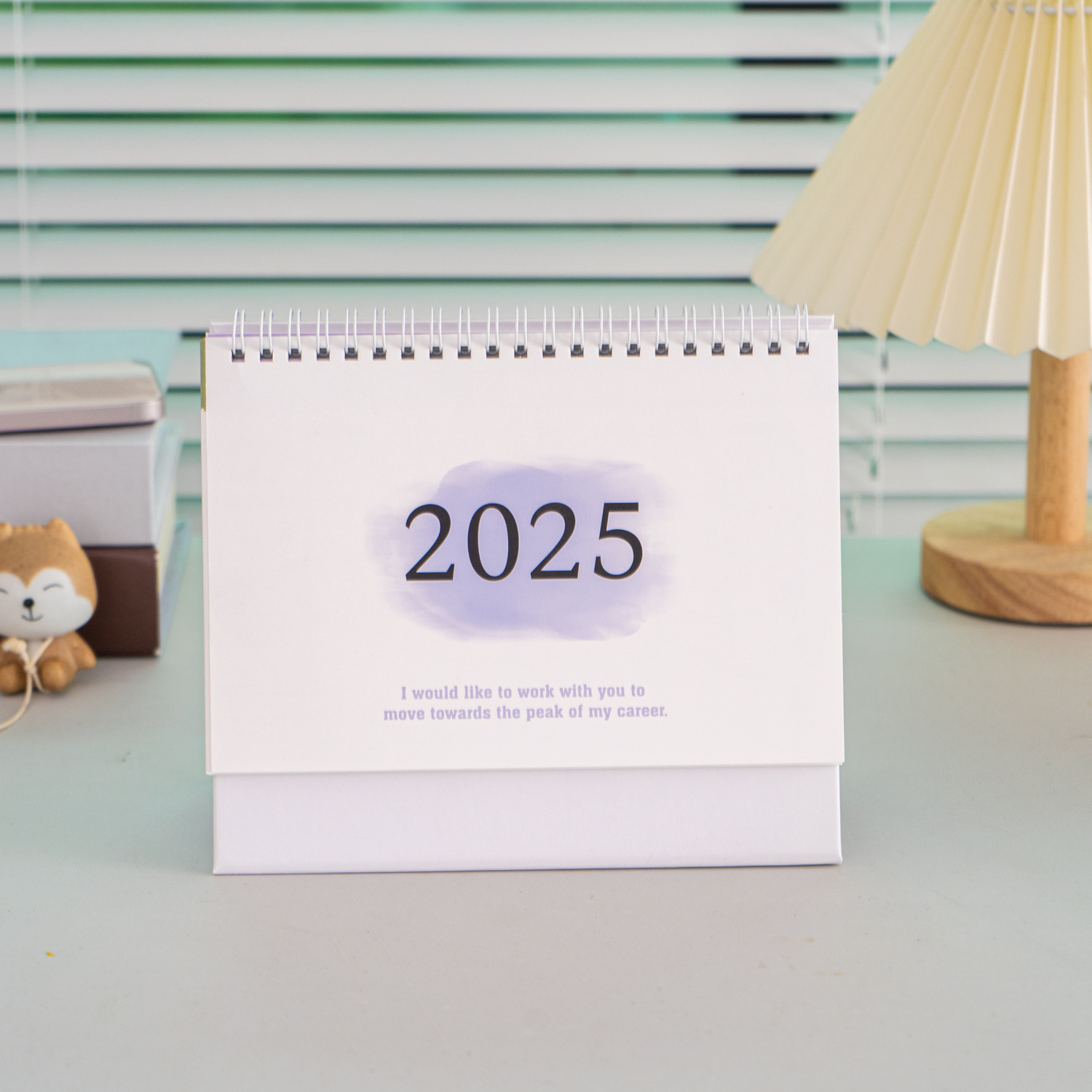 INS-Calendrier de bureau avec note mémo, grand calendrier à rabat, calendrier de bureau simple, licence mensuelle, anglais 2025, maison, bureau, école: Bourgogne