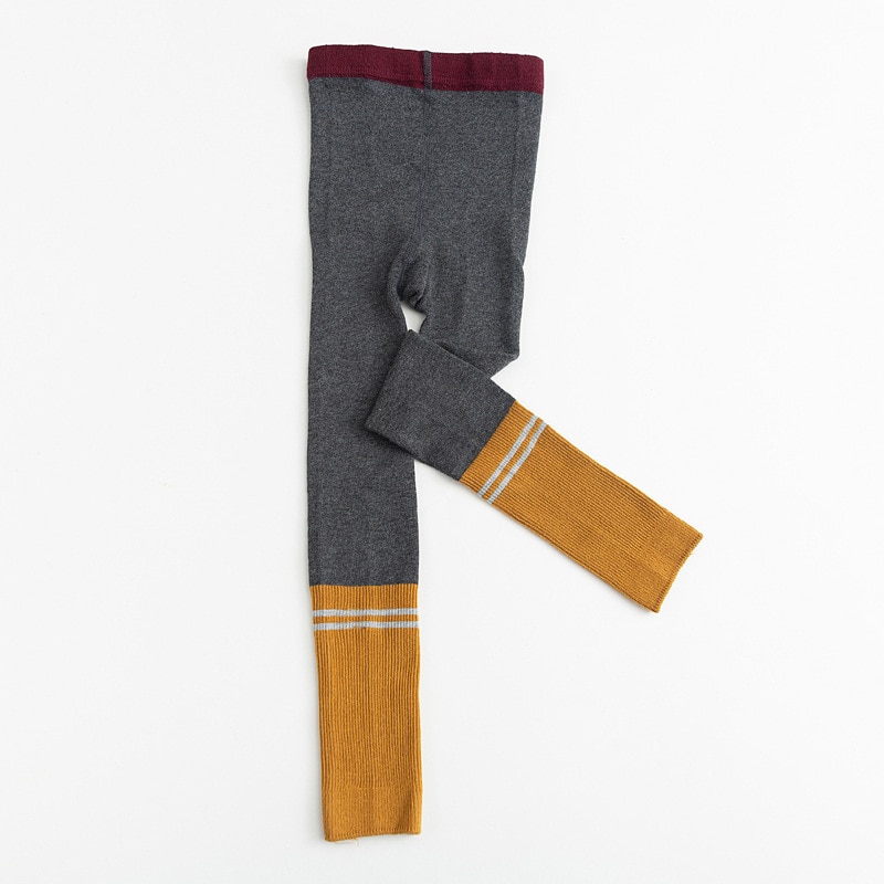 Märke koreanska barn leggins höst vinter bomull barn byxor dubbelnål stickade flickor pojkar leggings: 4 / 12 to 24m