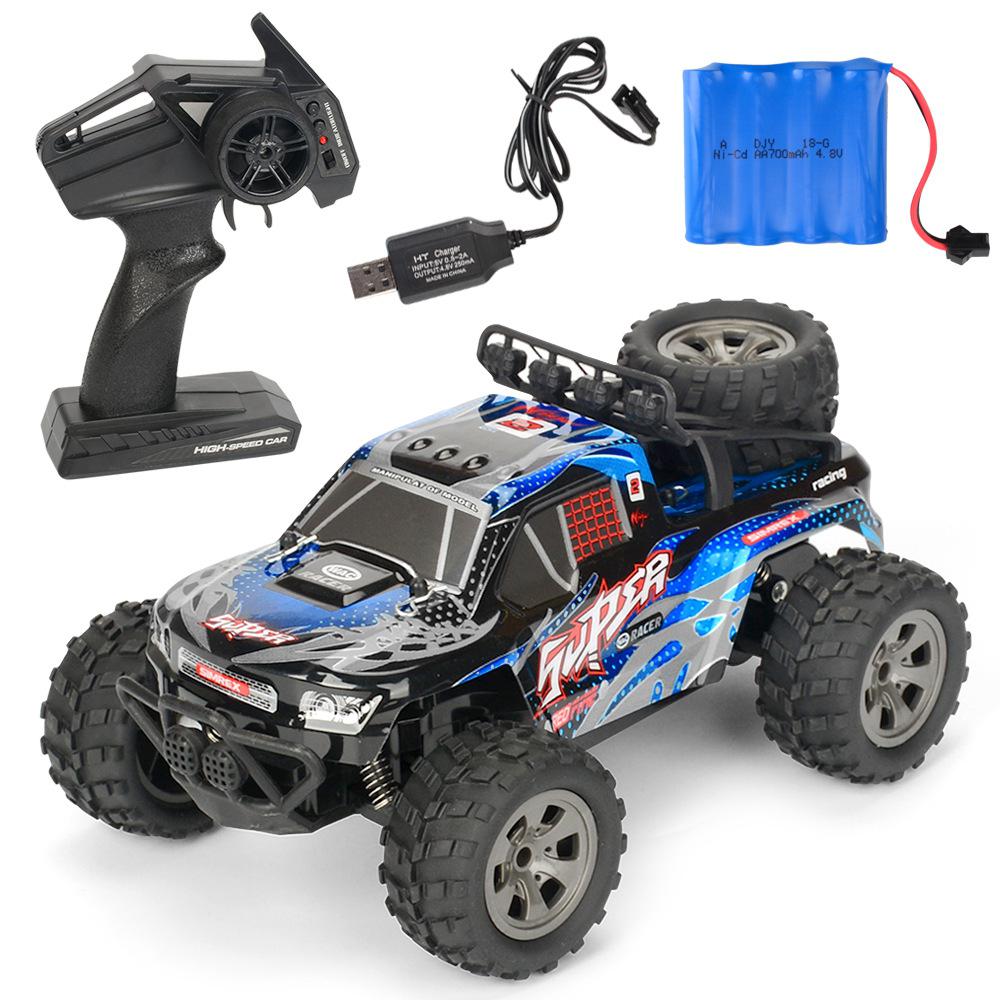 Mgrc Mini Rc Auto 1/18 2.4G 4CH 2WD Hoge Snelheid 15 Km/h Borstel Crawler Afstandsbediening Auto Kinderen speelgoed Meerdere Kleur: Blue