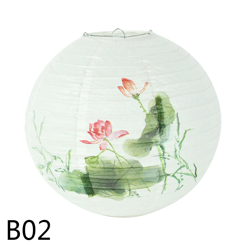 30cm Blume Pflanze Gedruckt Blume Runde Der Antike Chinesische orientalisch Stil Papier Laterne Festliche Hochzeit Geburtstag Party Heimat Dekor: B02