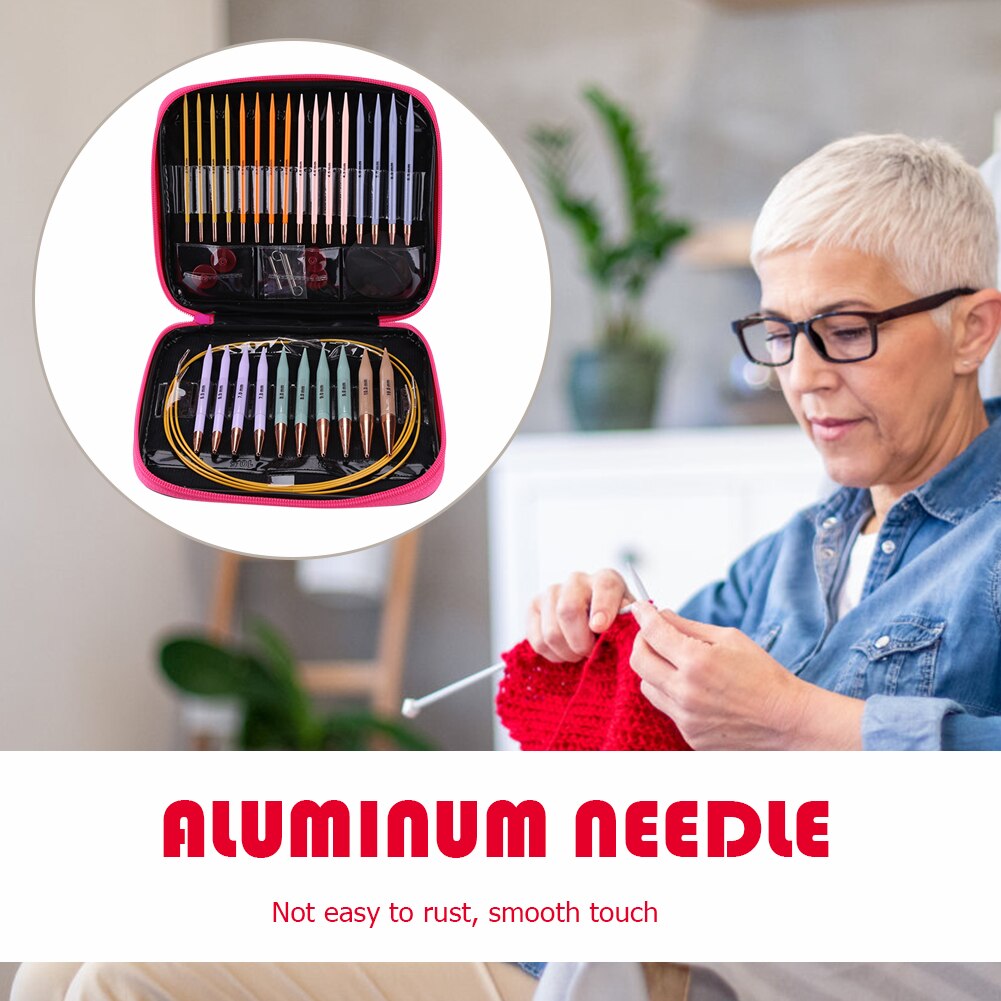 13 Paar Aluminium Rondbreinaalden Set Verwisselbare Haaknaald Naalden Voor Haak Patronen Garens Diy Craft Naaien