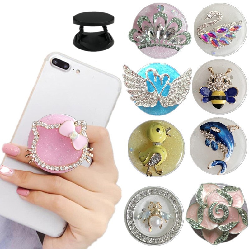 Universale del telefono mobile del diamante staffa Carino 3D Animale airbag Del Telefono Espansione Supporto Del Basamento di Barretta del coniglio orso del telefono Del supporto Del Basamento