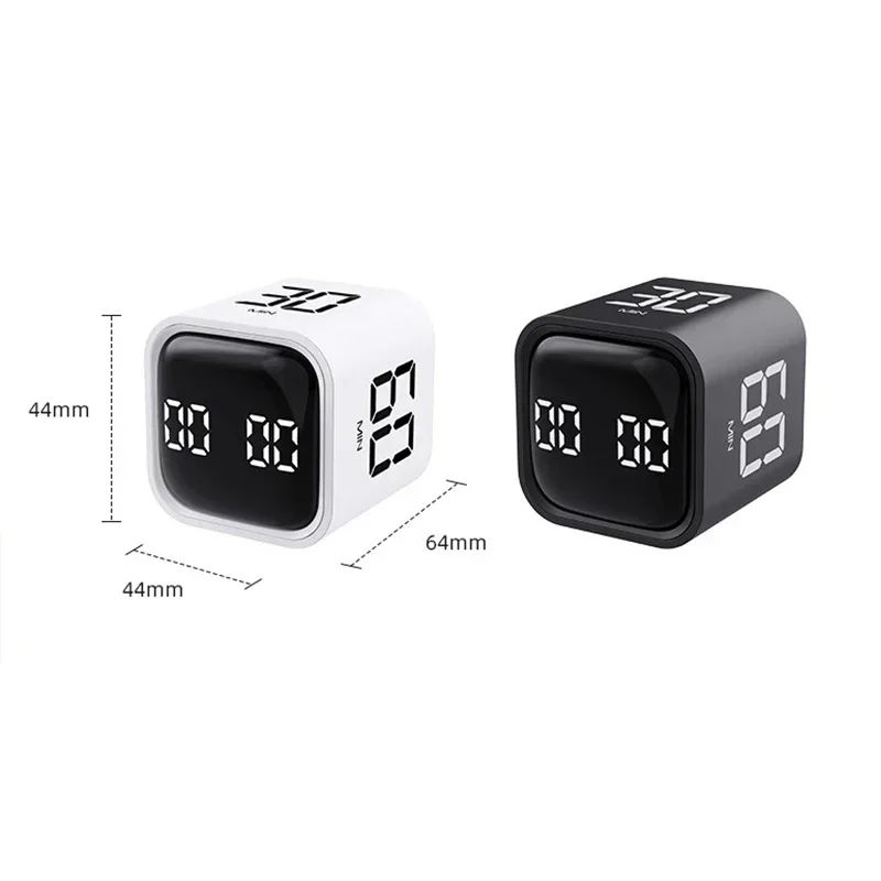 Productiviteit Kubus Timer Zwaartekrachtsensor Flipping LED-display 4 vooraf ingestelde tijd Dubbele modi Countdown Kookstudie Mini digitale timer