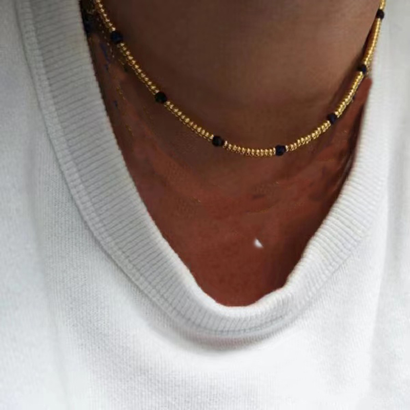 Cadena de cuentas de Color dorado hecha a mano bohemia, collares de , colgante de perlas, joyería para vacaciones en la playa para mujer, accesorios N0374: Rojo óxido