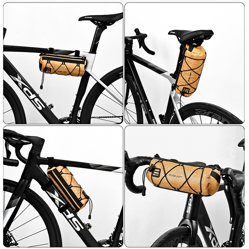 ESLNF-bolsa impermeable para tubo delantero de bicicleta, cesta para manillar de bicicleta, paquete multifunción, portátil, gran capacidad, accesorio de ciclismo