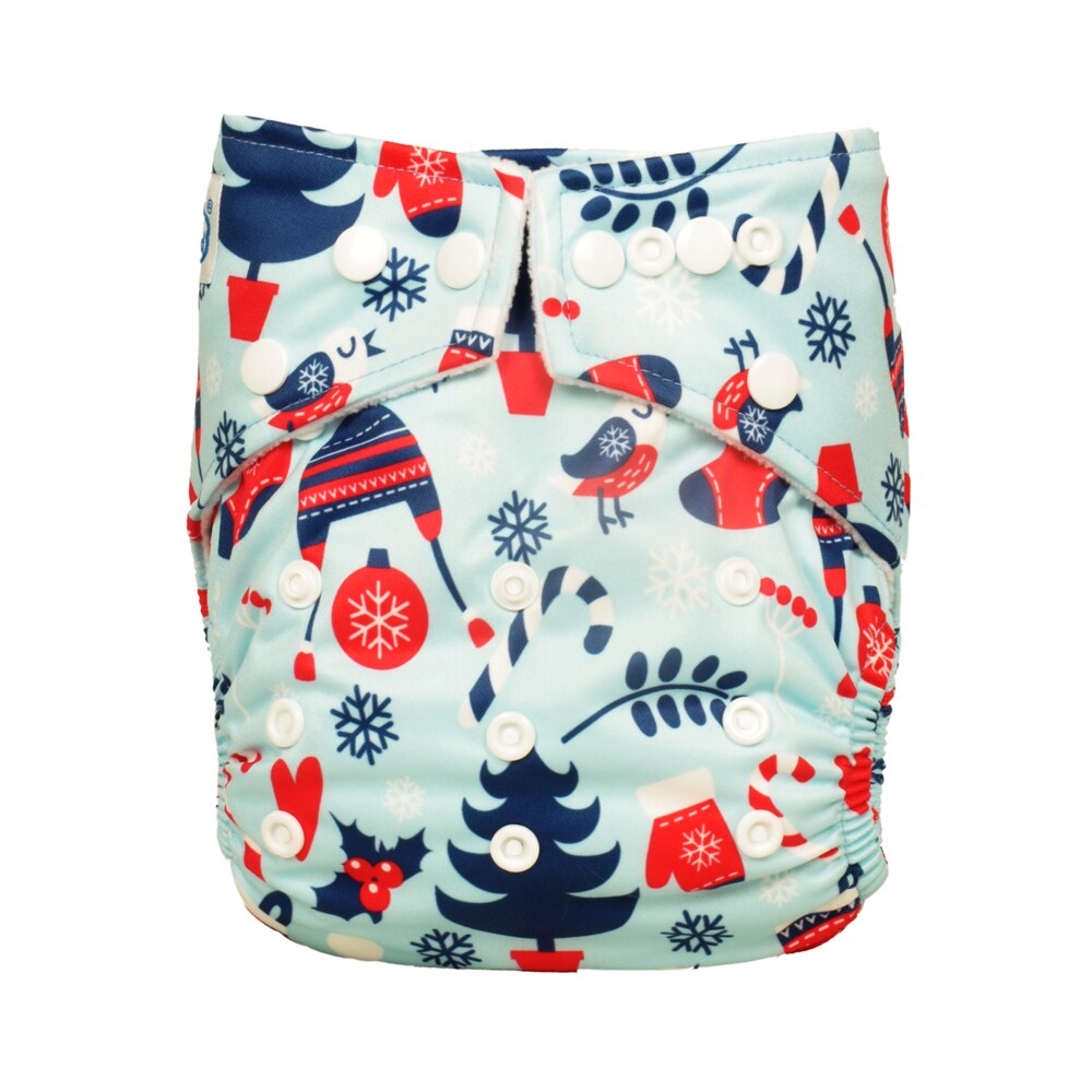 Christmas Prints Christmas 1PC Child Cloth Nappy Waterproof Diapers Reusable Nappy Covers Soft & Comfortable Fabric Diapers: Ivory