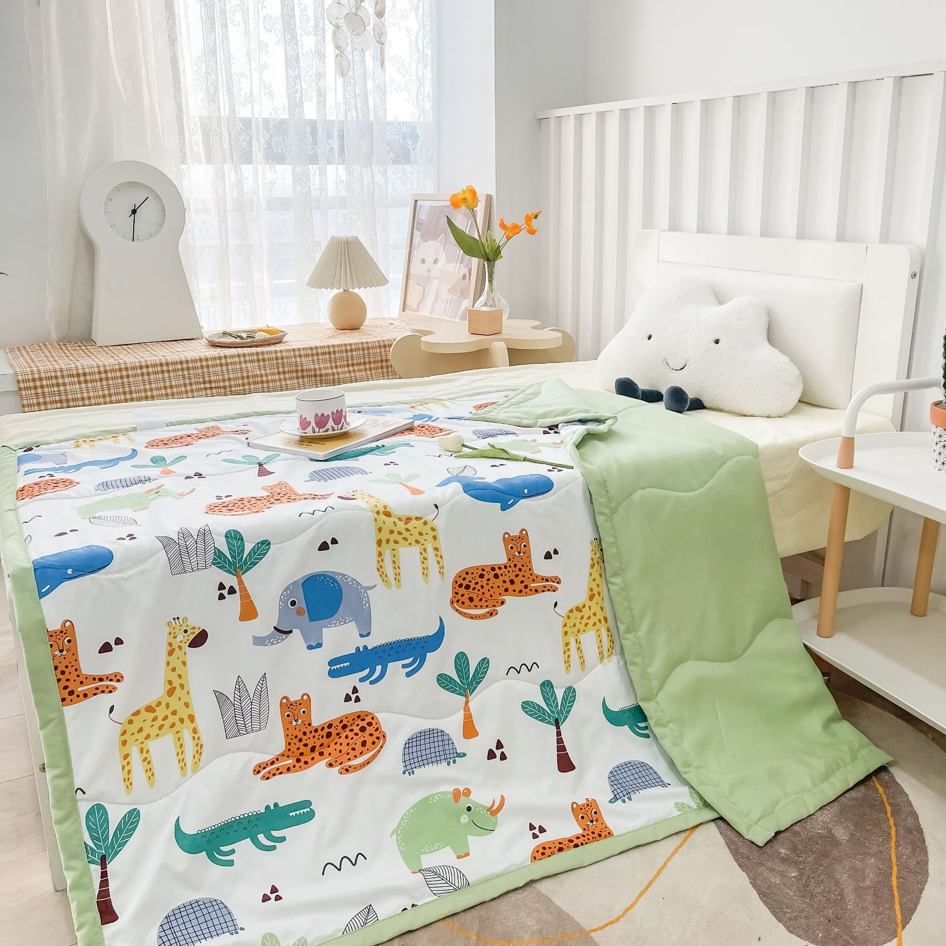 Lente en zomer gewassen katoenen quilt airconditioner quilt cartoon kinderen kleuterschool quilt studentenflat dunne quilt: 3