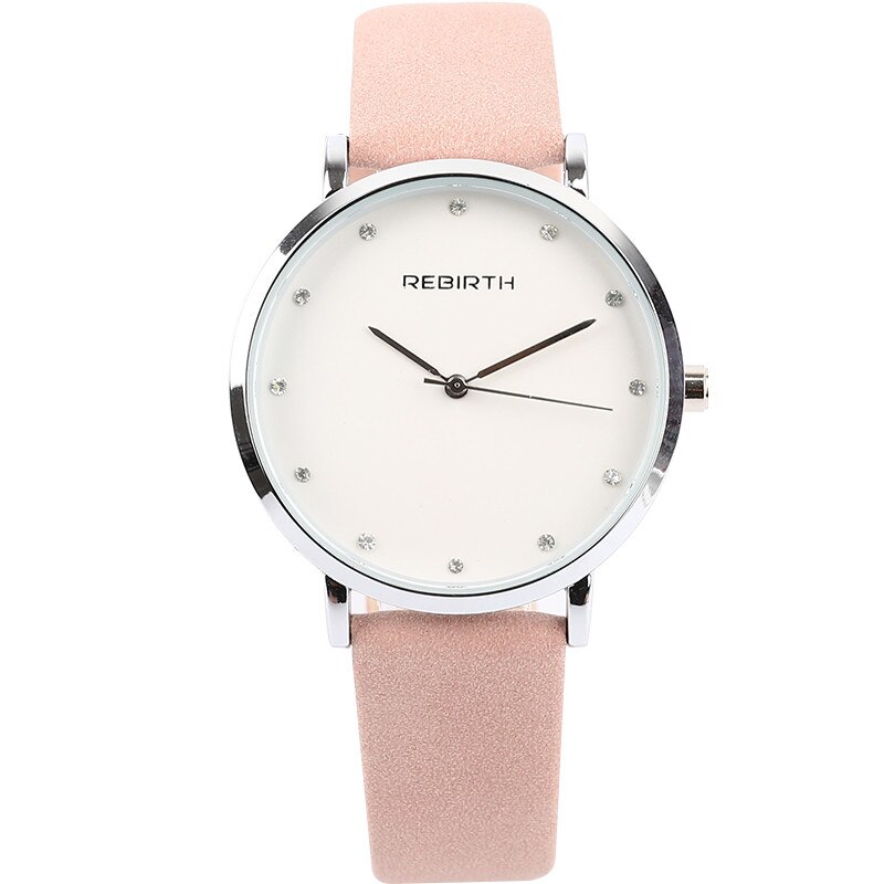 Prachtige Vrouwen Lederen Casual Horloge Luxe Analoge Quartz Horloge Armband Horloge: Roze