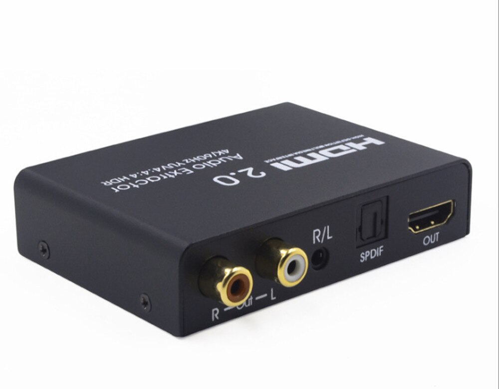 HDMI 2.0 Audio Splitter Ultra HD 1 In 1 Out Digital Optical Audio Left and Right Channel 4K/60Hz