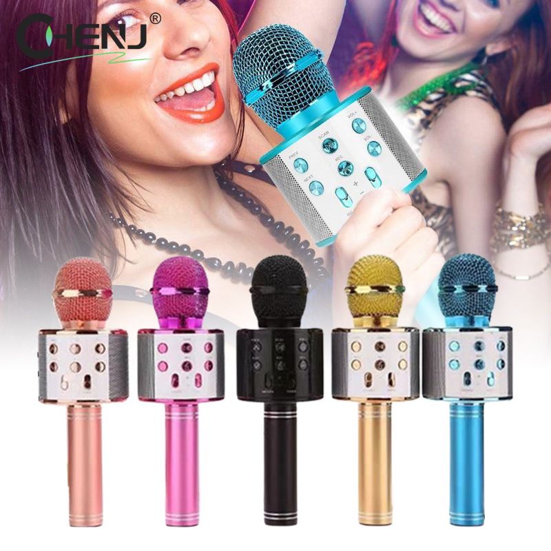 Microphone Karaoke Wireless For Cell Mobile Phone Do Singing Bluetooth Condenser Mikrofon Blutooth Smartphone Micro DJ Audio