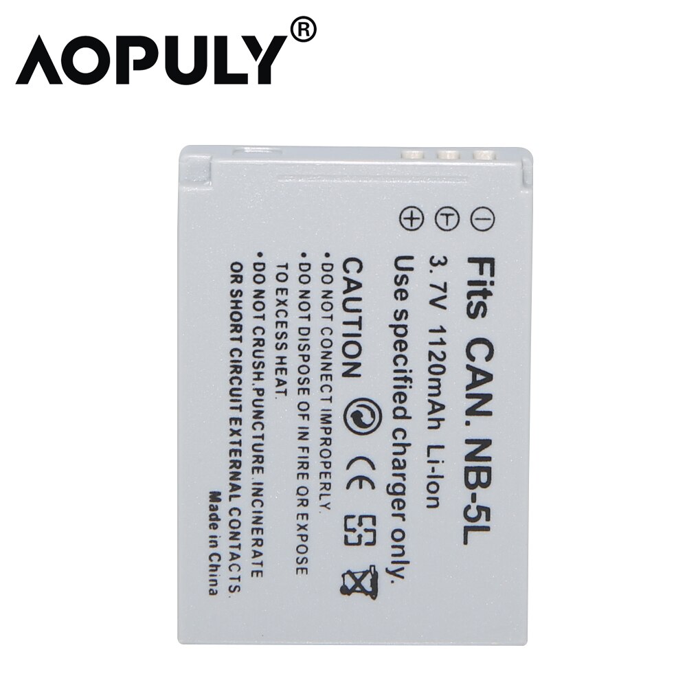 Aopuly 1Pc NB-5L Nb 5L NB5L Batterij + Usb Lcd Oplader Voor Canon Powershot S110 SX200 SX210 SX220 SX230 is Hs Ixus 850 870 800 Sd