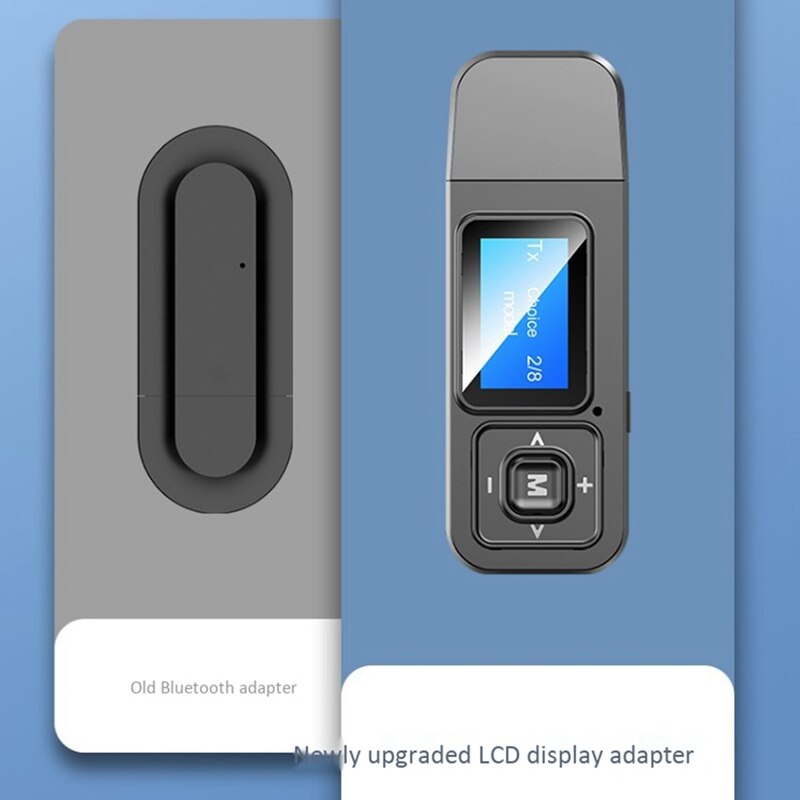 Lcd Sn Display Bluetooth Adapter Bluetooth Receiver Transmitter 2 in 1 Hands-Free Call Bluetooth 5.0