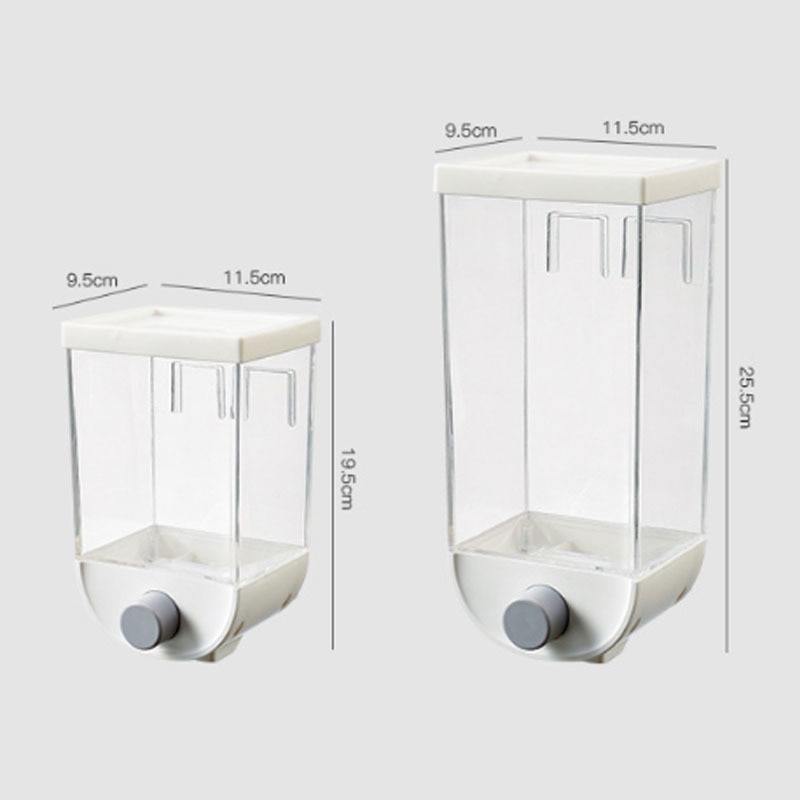 Korn opbevaringsboks 1000/1500 ml vægmonteret korn mad opbevaringsbeholder køkken korn ris bønne forseglet dåse havregryn dispenser