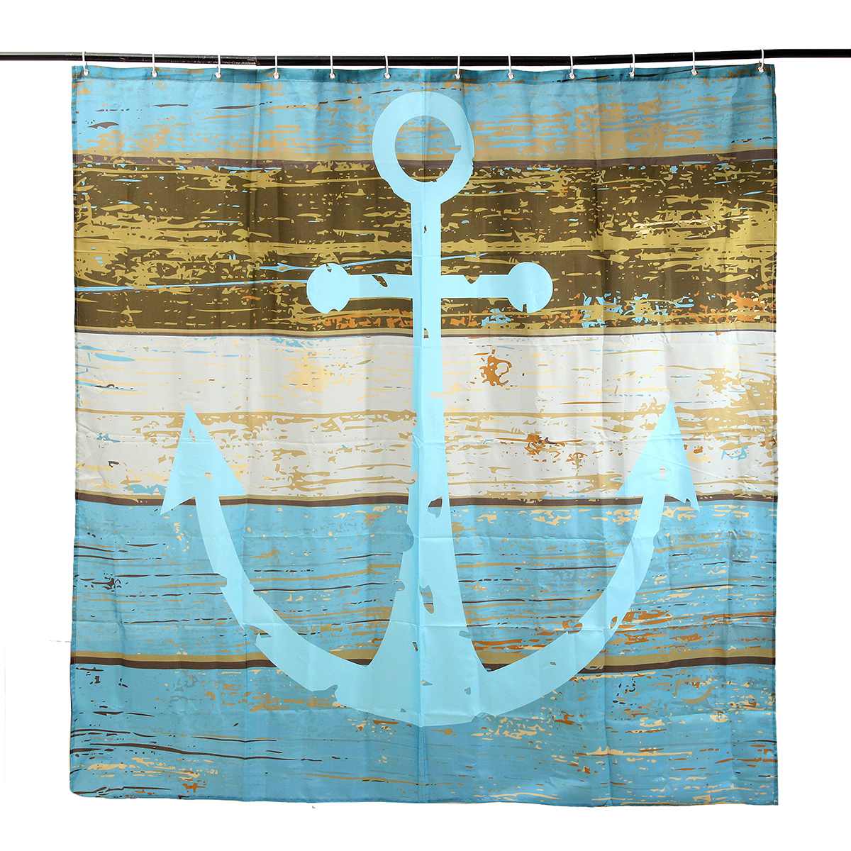 Bathroom Mat set Retro Old Style Anchor Non-Slip Carpet Toilet Seat Cover Shower 178*176cm Curtain Bath Mat Set: Shower Curtain