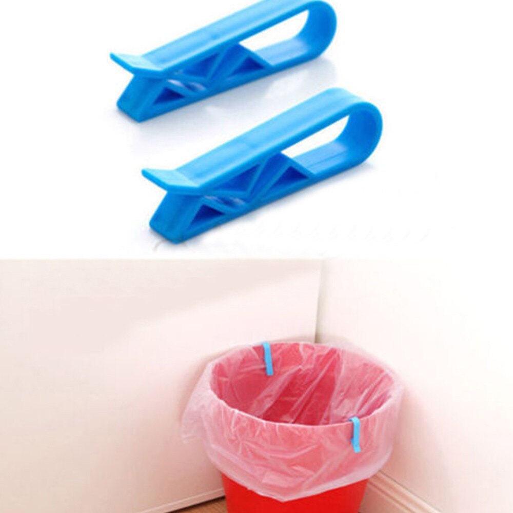 2PCS Trash Garbage Bag Fixed Clip Waste Basket Rubbish Bin Garbage Can Clamp Holder For kitchen Useful accessories Tools #25