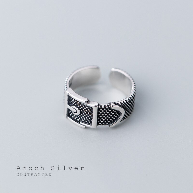 Einfache Stil Silber Farbe Gürtel Ringe für Frauen Männer Schmuck Große Offene Ringe bague femme