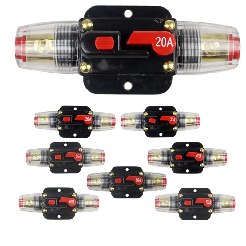 Newest 20A-100A Car Truck Audio Amplifier Circuit Breaker Fuse Holder AGU Style Stereo Amplifier Refit Fuse Adapter