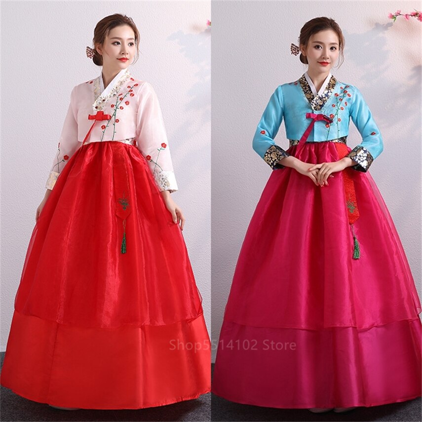 Vestido tradicional coreano para mujer, para chica, corte asiático, Princesa, escenario, actuación, Hada, Hanbok, conjunto de falda superior