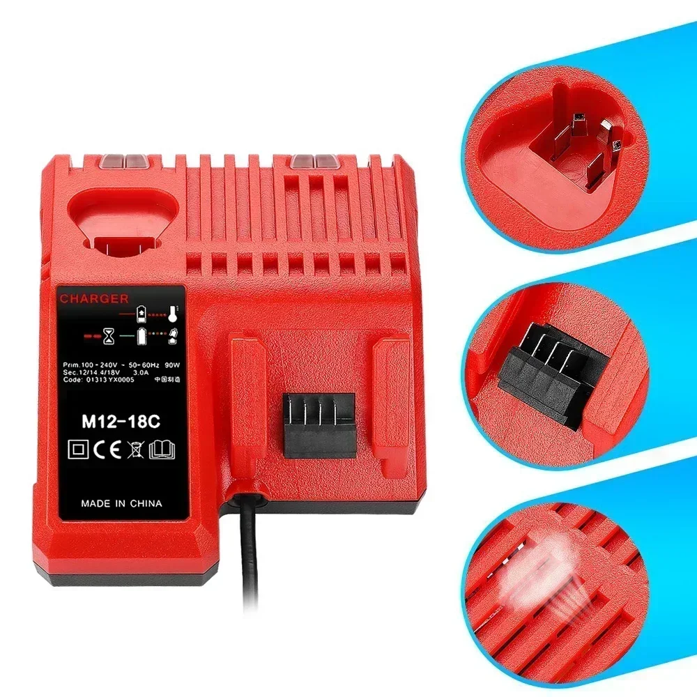18v 9ah til milwaukee-batteri 18 b 6 18v xc li-ion 48-11-1860 48-11-1852 48-11-1850 48-11-1840 48-11-1820 batterioplader